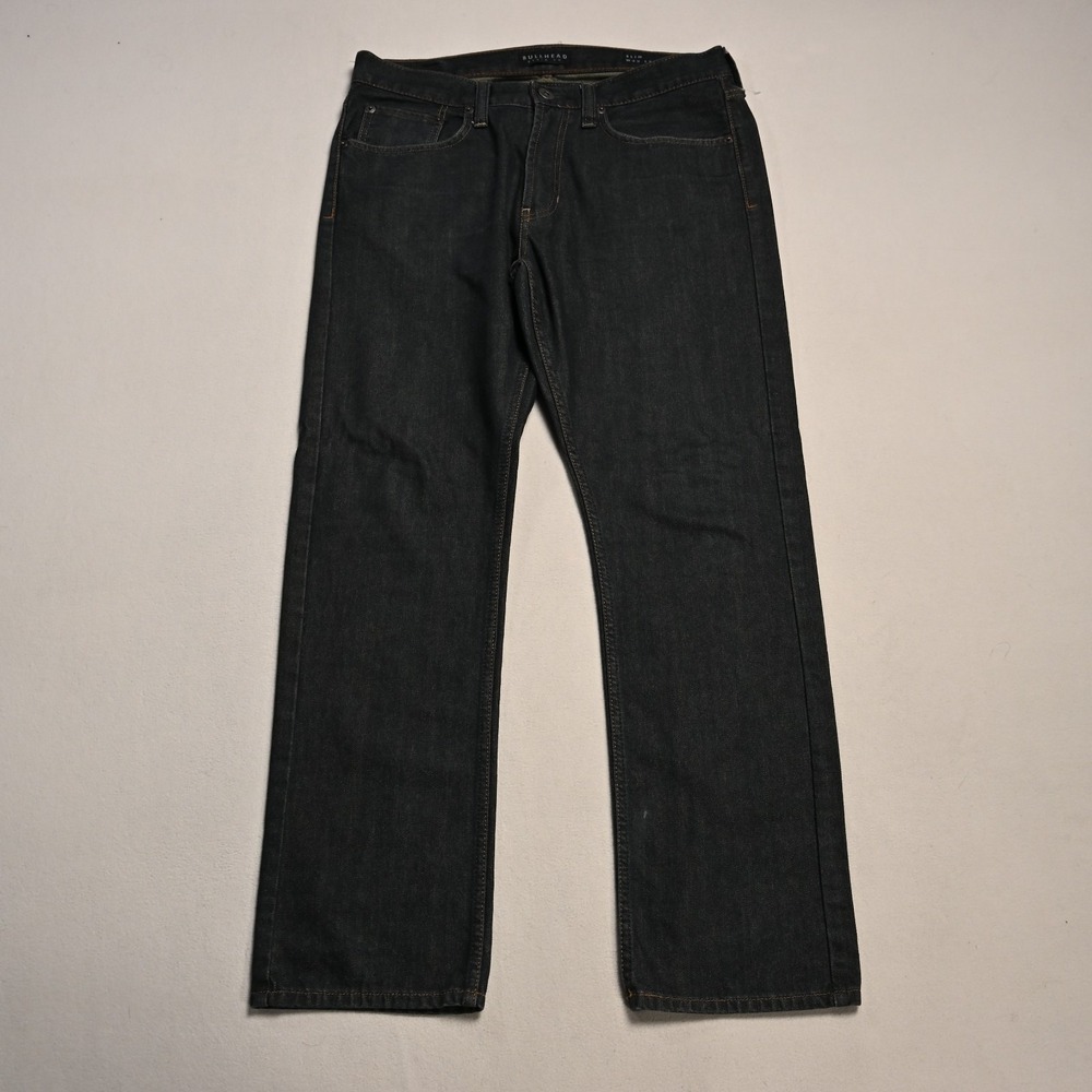 Bullhead Denim Co Jeans Mens 32x30  Slim Straight Dark Wash Zip Fly